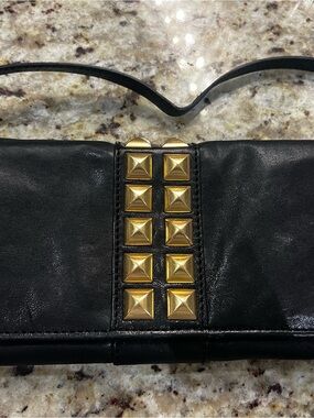 Michael Kors Calista Studded Leather Clutch.